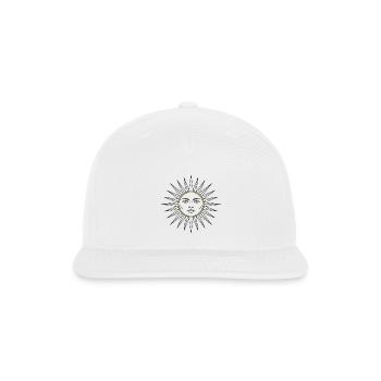 Zodiac Celestial Sun with Gold Ring Emblem - Snapback Baseball Cap - white - Front