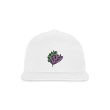 Spring leaves, violet and green - Snapback Baseball Cap - white - Front