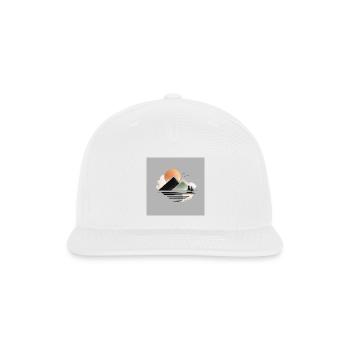 Serene Abstract Landscape  Minimalist Geo mountain - Snapback Baseball Cap - white - Front