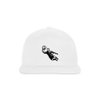 Soccer Goalkeeper Making A Brilliant Save - Snapback Baseball Cap - white - Front