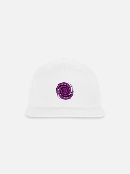 Neon Purple Spiral Vortex - Snapback Baseball Cap - white