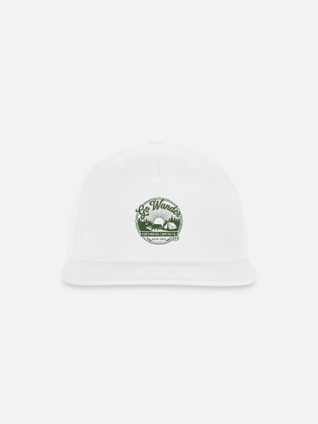 Go Wander Northwoods Camping Logo - Snapback Baseball Cap - white