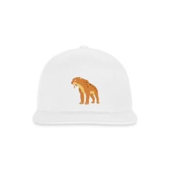 Sabertooth Tiger Prehistoric Cat Smilodon - Snapback Baseball Cap - white - Front