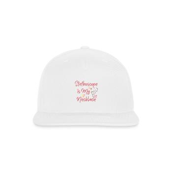 Stethoscope Is My Necklace - Snapback Baseball Cap - white - Front