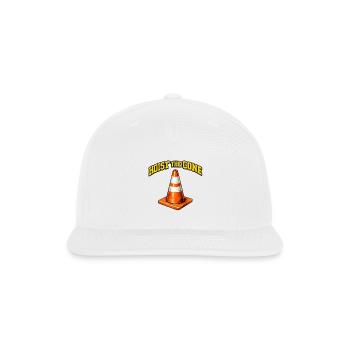 Hoist The Cone Funny Baseball Meme - Snapback Baseball Cap - white - Front