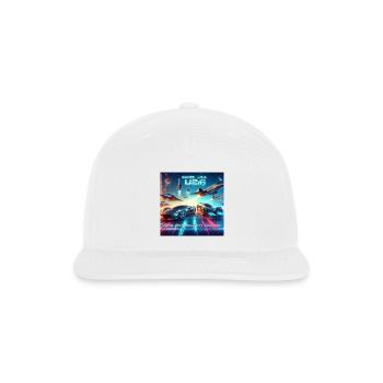 Neon Futuristic Racing Grid - Snapback Baseball Cap - white - Front