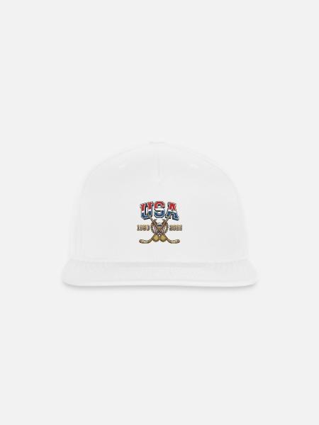 USA Glory 1980-2026 Hockey Crest - Snapback Baseball Cap - white