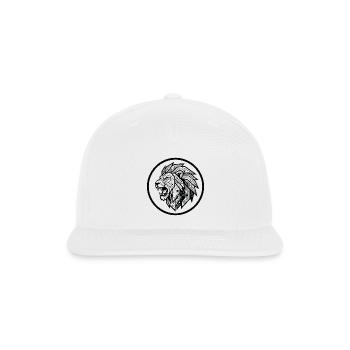 Future Tech Lion - Geometric Circuit Art - Snapback Baseball Cap - white - Front