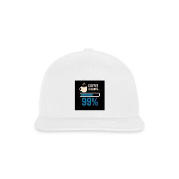 Coffee Loading 99% Graphic - Snapback Baseball Cap - white - Front
