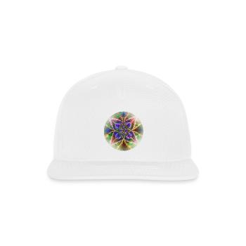 Kaleidoscopic Mandala Portal - Psychedelic Art - Snapback Baseball Cap - white - Front