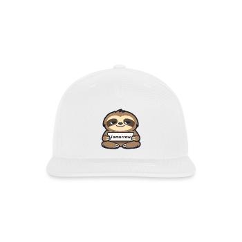 Tomorrow Sloth Reminder - Snapback Baseball Cap - white - Front