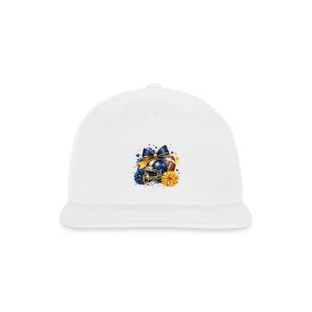 Blue Gold Team Spirit Collage - Snapback Baseball Cap - white - Front