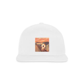 Cat Spoof of The Scream by Edvard Munch - Snapback Baseball Cap - white - Front