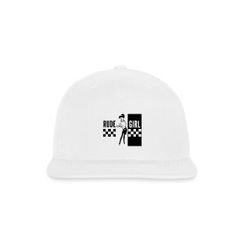 Rude Girl Ska Mod Two Tone Checkerboard Music Fan - Snapback Baseball Cap - white - Front