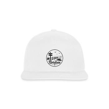 North Sea Signpost Beach Dune Path Coast Love - Snapback Baseball Cap - white - Front