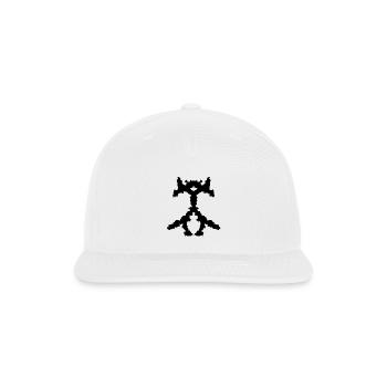 Symmetric Inkblot Figure - Snapback Baseball Cap - white - Front