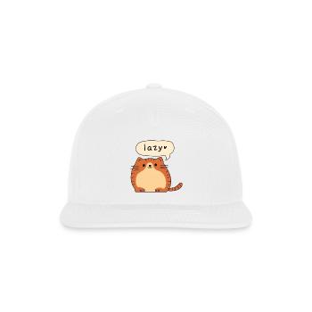 Cute Lazy Orange Kawaii Cat - Funny Chubby Tabby - Snapback Baseball Cap - white - Front
