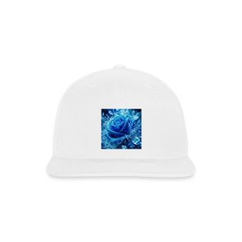 Blue Ice Rose - Snapback Baseball Cap - white - Front
