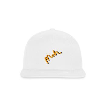 Meh. Sarcastic Minimalist Aesthetic Meme Slang - Snapback Baseball Cap - white - Front