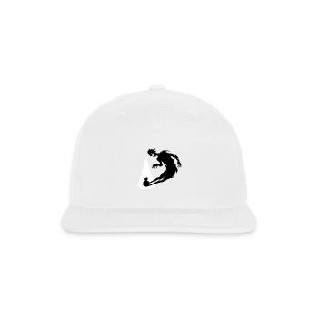Cone Silhouette with Leaning Figure - Snapback Baseball Cap - white - Front