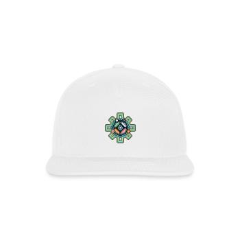 Vibrant Geo Mandala Gear - Snapback Baseball Cap - white - Front