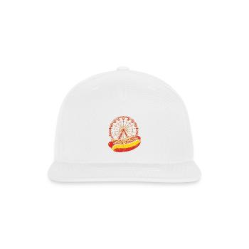 Neon Carnival Hotdog & Ferris Wheel - Snapback Baseball Cap - white - Front