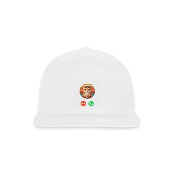 Cute Orange Boba Cat Bubble Tea Gift - Snapback Baseball Cap - white - Front