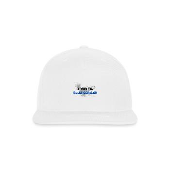 Blue Screen Glitch Splash - Snapback Baseball Cap - white - Front