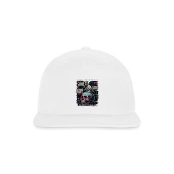 King of Trash: Glitch Pigeon Skull - Snapback Baseball Cap - white - Front