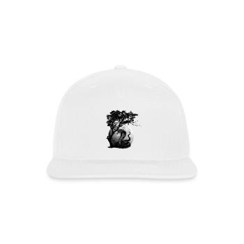 Mystical Cobra Snake and Tree Graphic T-Shirt
 - Snapback Baseball Cap - white - Front