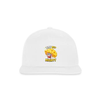 Tiny But Mighty Mouse and Cheese - Snapback Baseball Cap - white - Front