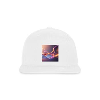 Iridescent Liquid Waves - Snapback Baseball Cap - white - Front