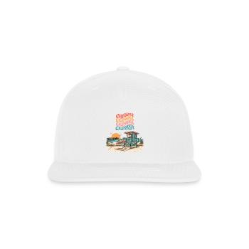Vintage-California-Coastline-Sunset-Pier - Snapback Baseball Cap - white - Front