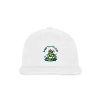 Born To Survive Gym Frog Bodybuilding Mascot - Snapback Baseball Cap - white - Front