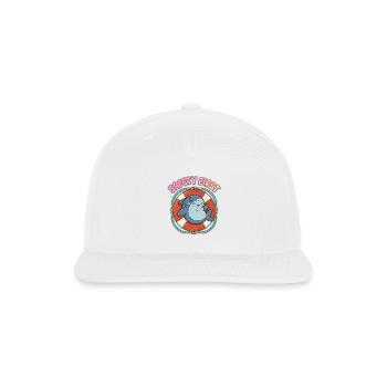 Safety First Funny Shark Lifebuoy Mascot - Snapback Baseball Cap - white - Front
