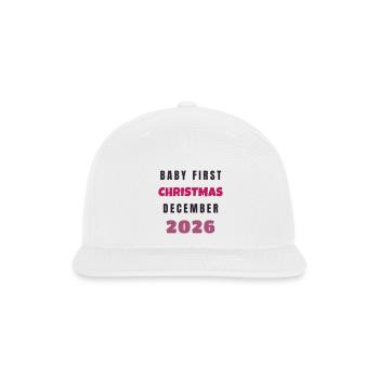 Baby First Christmas 2026 - New Baby Gift Idea - Snapback Baseball Cap - white - Front