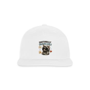 Emotionally Unavailable Cat Hoodie - Snapback Baseball Cap - white - Front