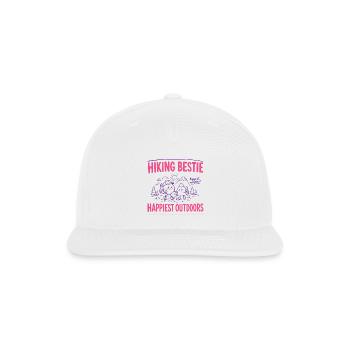 Hiking Bestie Happiest Outdoors - Snapback Baseball Cap - white - Front