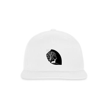 Moonlit Deer Silhouette - Snapback Baseball Cap - white - Front