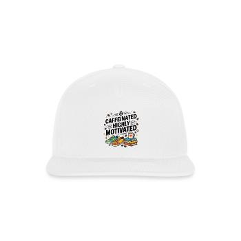 CAFFEINATED HIGHLY MOTIVATED - Snapback Baseball Cap - white - Front