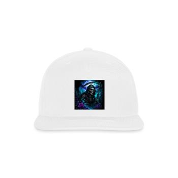 Neon skull in Roses - Snapback Baseball Cap - white - Front