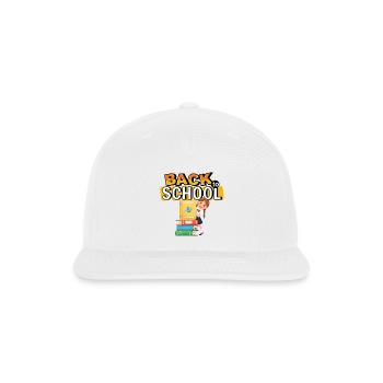Back to School Bookstack Hero - Snapback Baseball Cap - white - Front