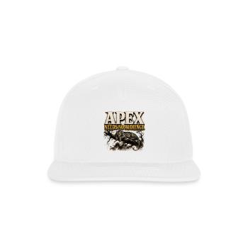 Leopard Predator Mindset Gym Workout Tee - Snapback Baseball Cap - white - Front