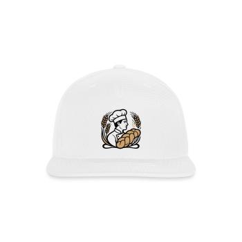 Baker Braided Loaf Logo - Snapback Baseball Cap - white - Front