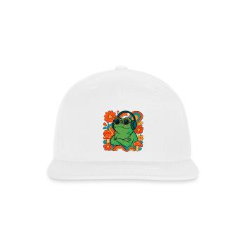 Frog DJ in Colorful Psychedelia - Snapback Baseball Cap - white - Front