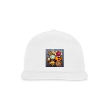 Bowl Mosaic Grains & Beans - Snapback Baseball Cap - white - Front