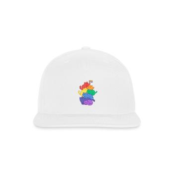 Rainbow Pride Cat - Snapback Baseball Cap - white - Front
