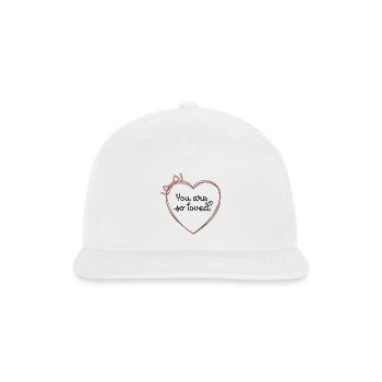 You Are So Loved Cute Minimalist Heart Ribbon Vale - Snapback Baseball Cap - white - Front