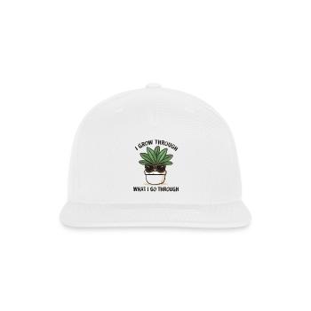 Grow Through It Plant Attitude - Snapback Baseball Cap - white - Front