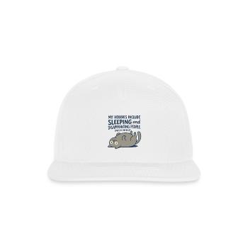 My Hobbies Sleeping and Disappointing People Cat - Snapback Baseball Cap - white - Front